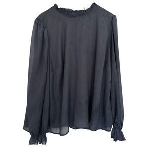 ChicSoul Gray Silver High Neck Long Sleeve Blouse size 2X